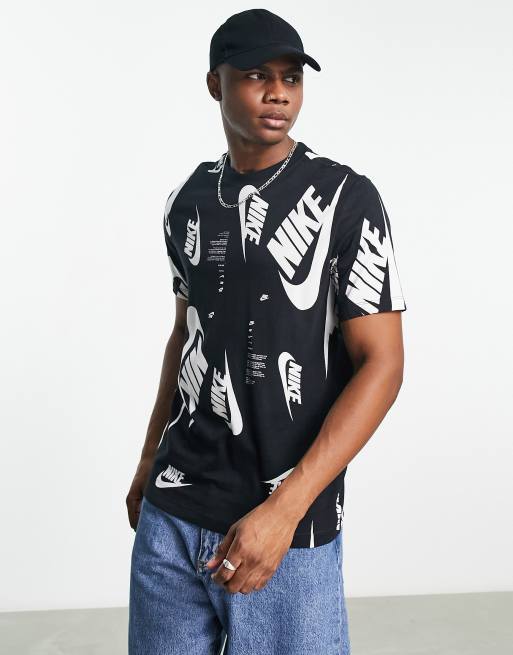 Nike Multi Futura all over print t shirt in black