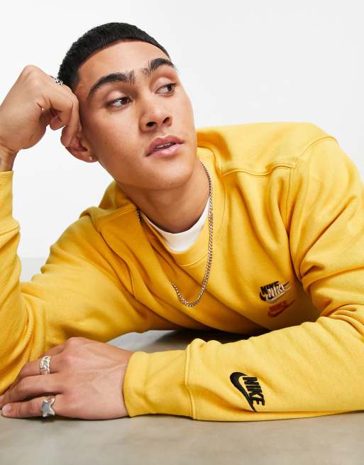 Nike Multi Futura crew neck sweatshirt in yellow