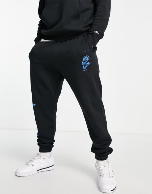 Short jogging club+ multi-logos noir homme - Nike