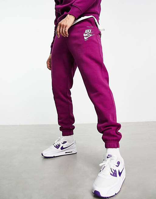 Nike Multi-Futura cuffed fleece sweatpants in purple | ASOS