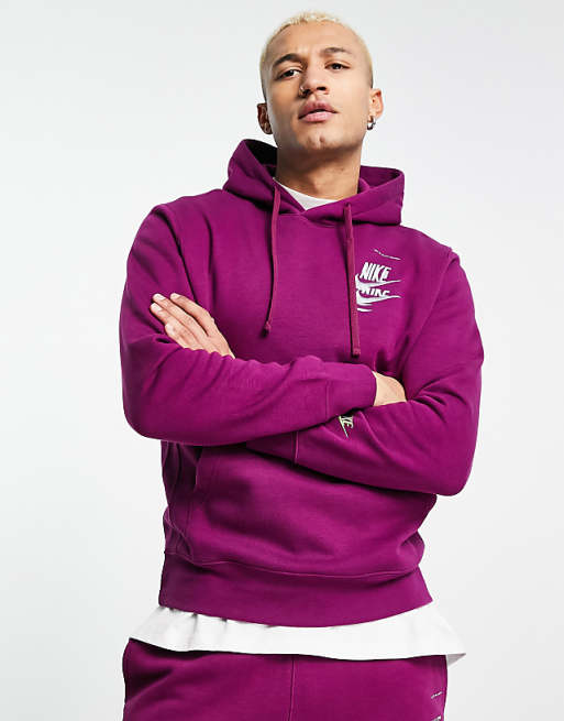 Nike Multi-Futura fleece hoodie in purple | ASOS