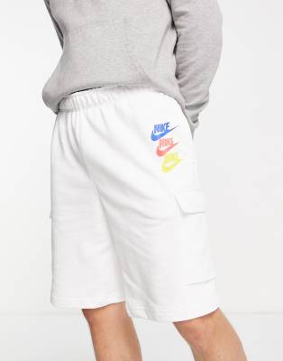 Nike multi logo shorts in white