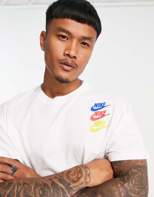 Nike multi logo t shirt in white