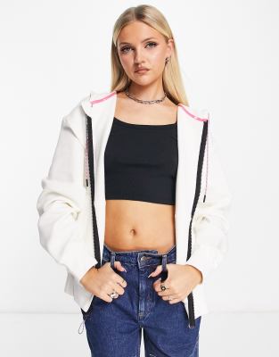 Nike Naomi Osaka fleece zip hoodie in sail white - ASOS Price Checker