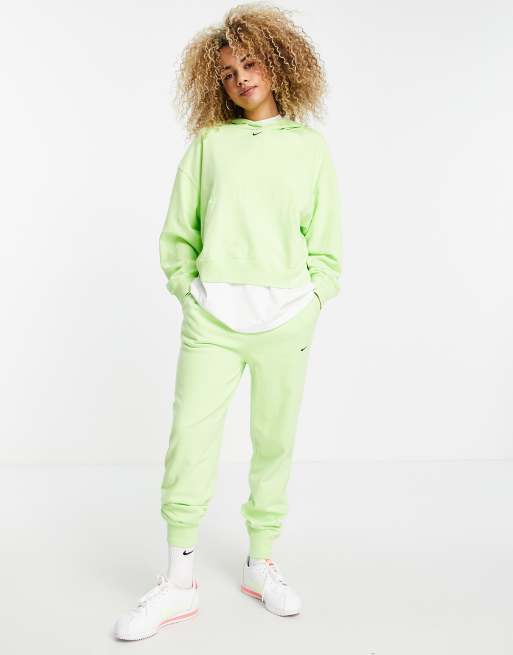 Nike – Neongrön blekt huvtröja, 4 av 4