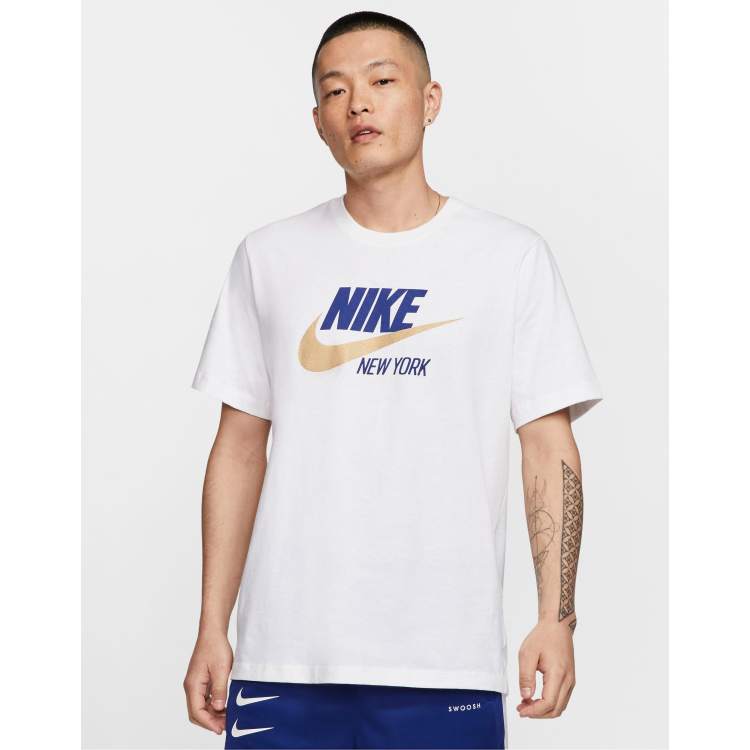 White and gold 2025 nike t shirt