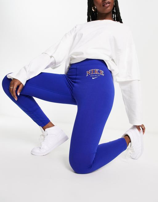 Nike – Niebieskie legginsy w uczelnianym stylu