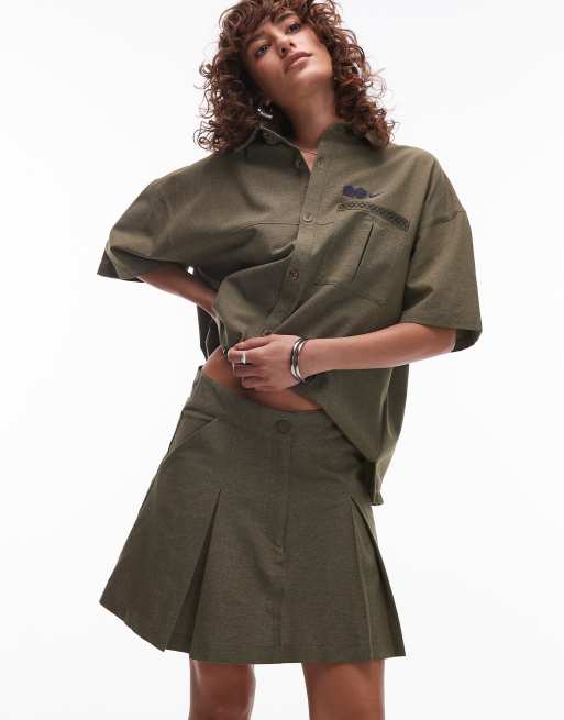 Nike NSW Naomi Osaka mini skirt in khaki, 4 of 5