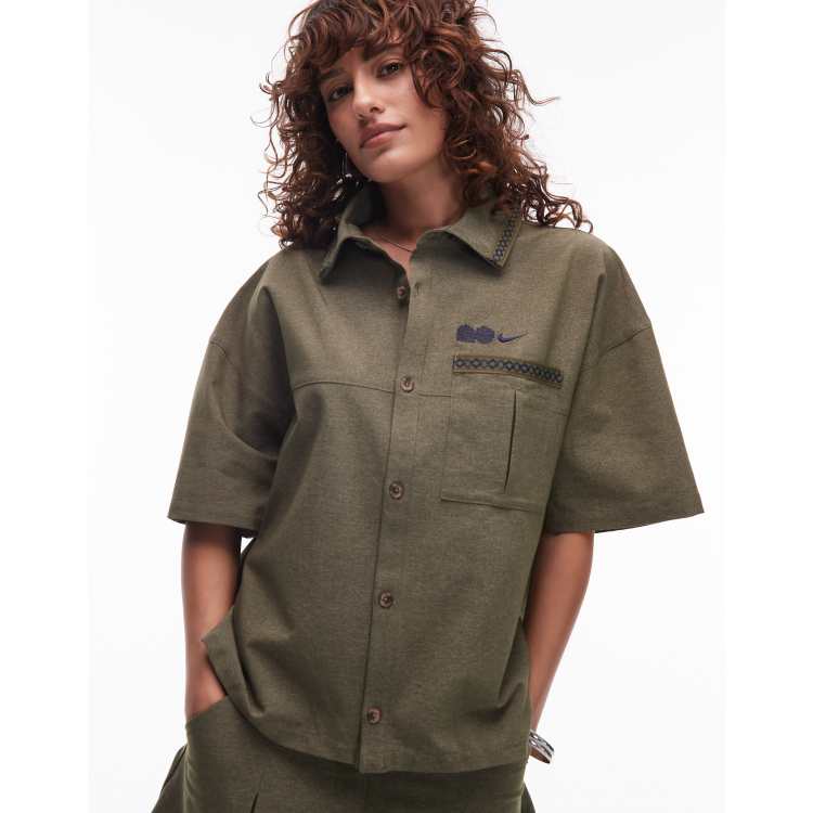 Nike NSW Naomi Osaka shirt in khaki | ASOS