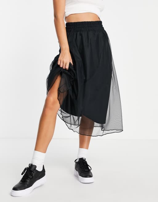 Nike Nsw Pack Tulle Layer Skirt In Black Asos