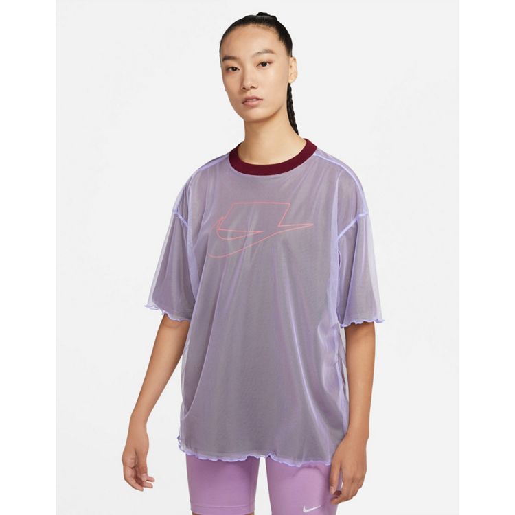 Nike NSW Pack tulle layer t-shirt in purple