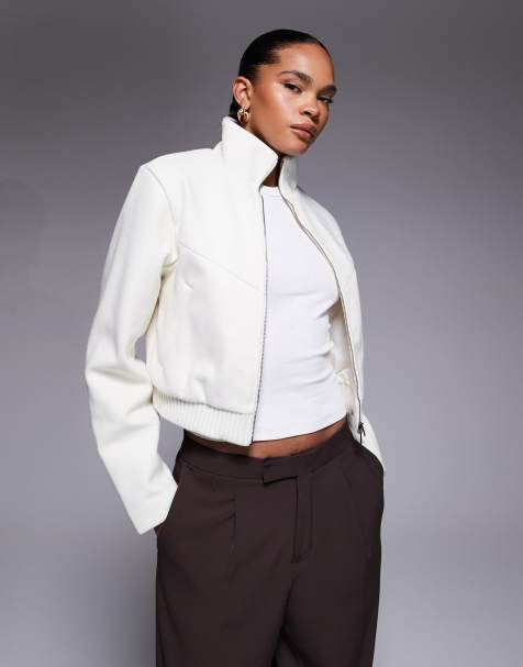 Nike NSW tailored jacket in off white