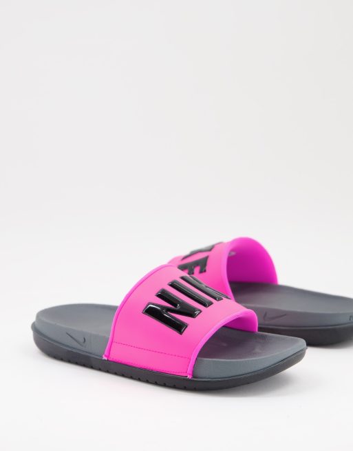 Pink shop sliders nike