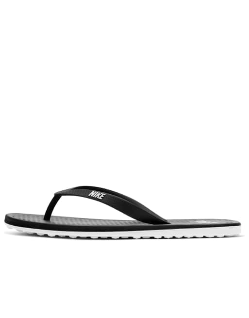 Nike black and white flip outlet flops