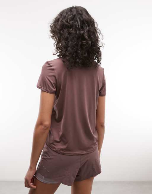 Nike One Classic short sleeve t-shirt in brown, 4 of 4