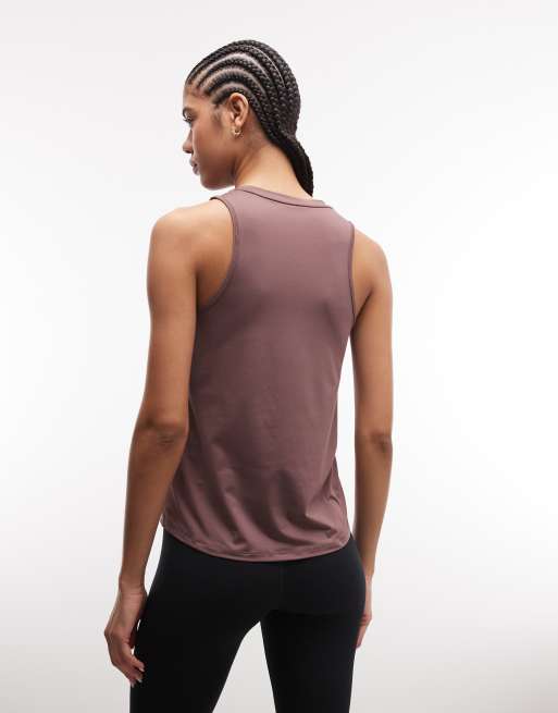 Nike One Classic sleeveless tank in brown, 4 of 4