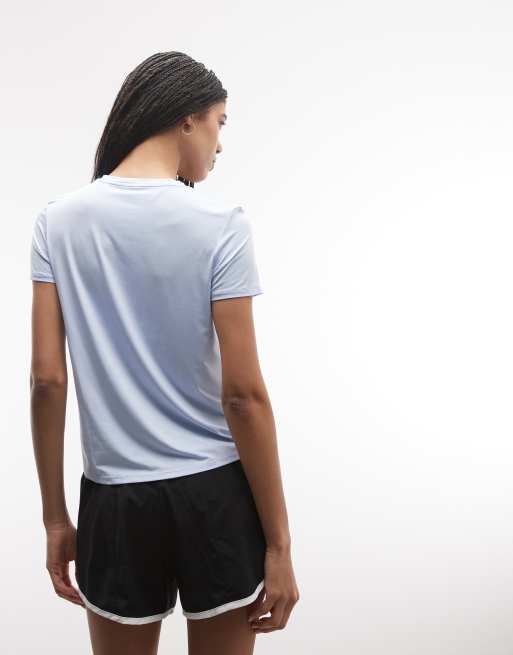 Nike One Classic Training Dri-Fit T-shirt in light blue  , 3 of 4