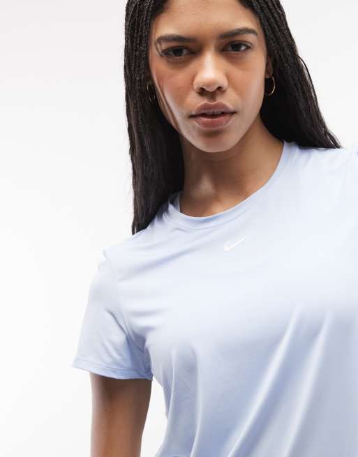 Nike One Classic Training Dri-Fit T-shirt in light blue  , 4 of 4