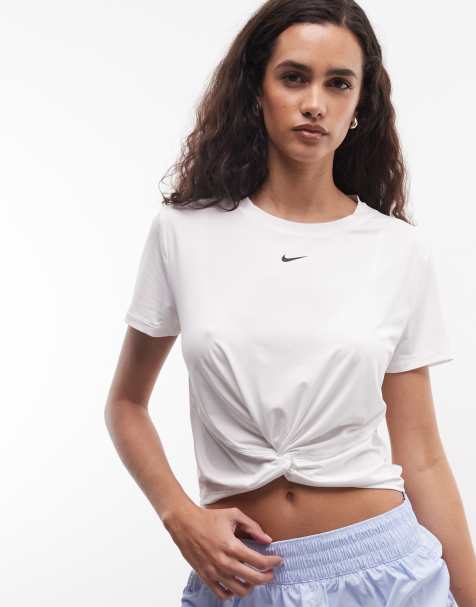 Nike One Classic twist T-shirt in white - view 1