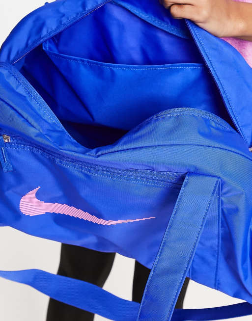 Nike One club duffle gym holdall bag in blue and pink