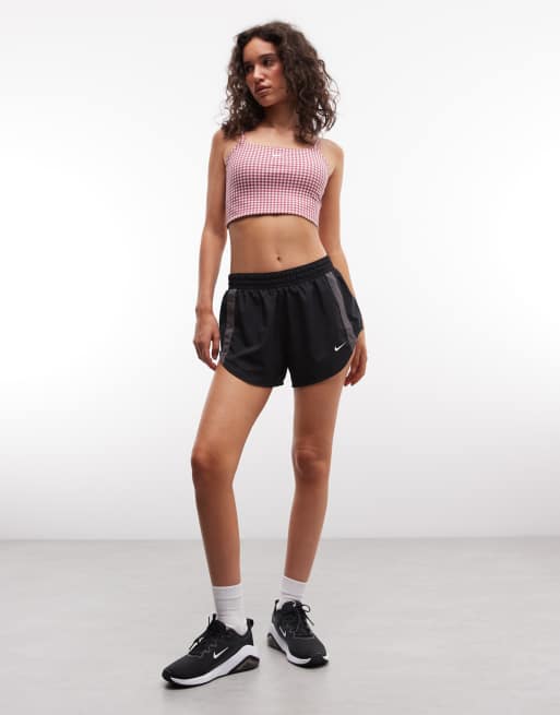 Nike One Dri-FIT bra top in pink gingham , 2 of 4