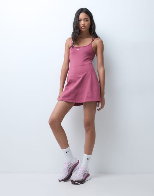 Nike One DRI-Fit dress in dark pink, 2 of 5