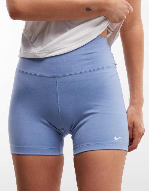 Nike One Dri-FIT high rise 5 inch shorts in blue , 5 of 5