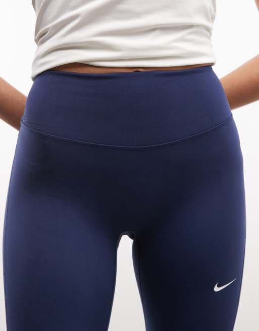 Nike One DRI-Fit leggings in navy, 3 of 5