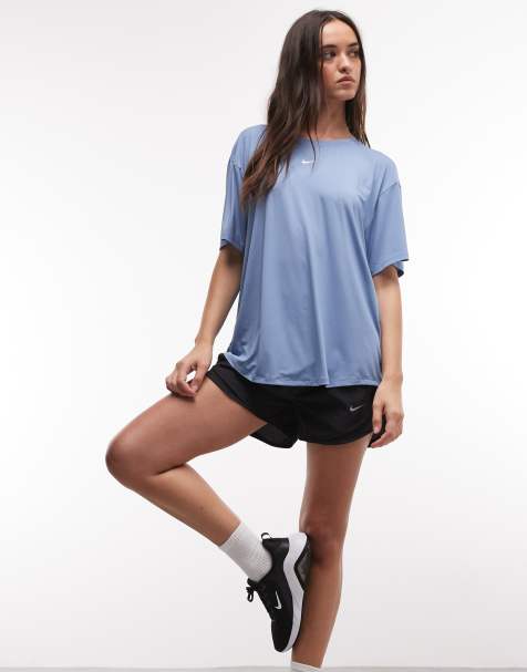 Nike One DRI-Fit top in blue 