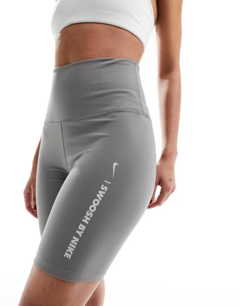 Nike One Gel Swoosh Training Dri-Fit logo shorts in pewter grey - view 1