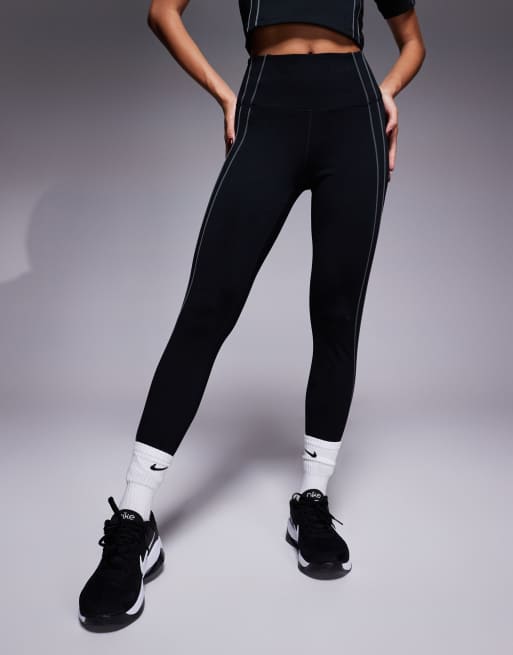 Nike - One - Legging 7/8ème à taille haute et liserés réfléchissants - Noir, 5 de 5