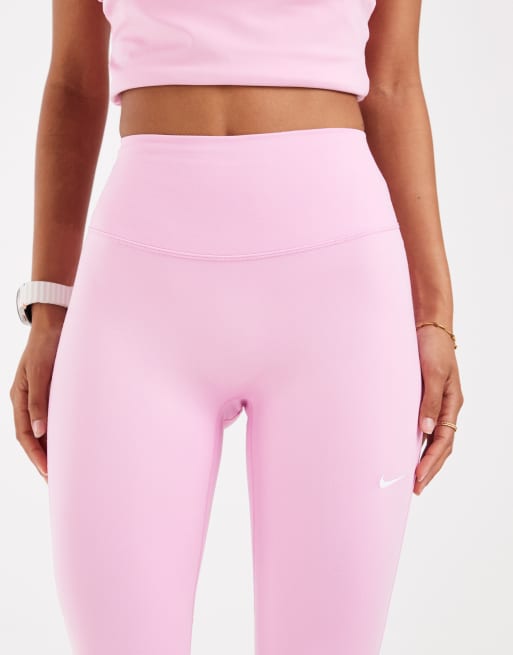 Nike - One - Legging de sport sans coutures en tissu Dri-FIT avec taille haute - Rose clair, 3 de 5