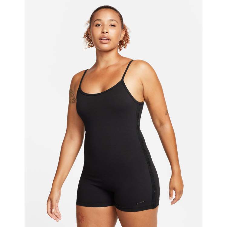 Nike one piece jumpsuit with tape detail in black ASOS