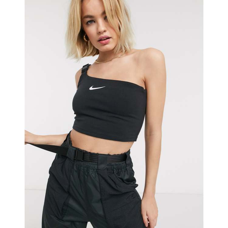 Nike one discount shoulder top white