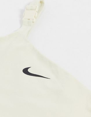 nike one shoulder top white