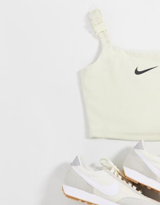 white nike crop top