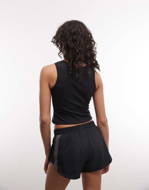 Nike one tank top in black with shoulder detail, 4 of 4