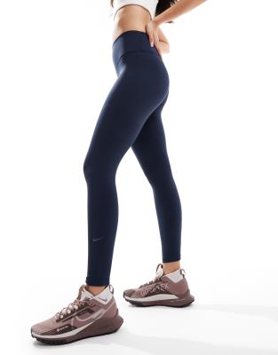 Nike - One Training - 7/8-Leggings in Marineblau mit hohem Bund