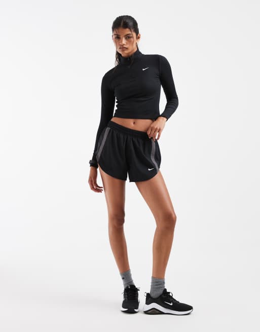 Nike - One Training - Aansluitende top met korte rits en lange mouwen in zwart, 3 van 4