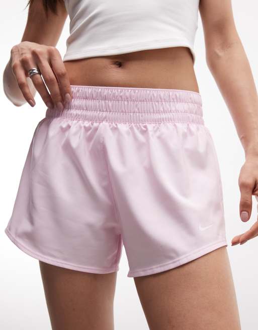 Nike One Training Dri-Fit 3 inch shorts in light pink , 3 of 5