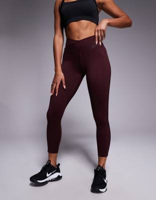 Nike One Training Dri-fit 7/8 Leggings In Red