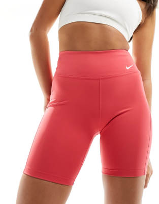 Nike One Training Dri-FIT 7 inch leakproof shorts in pink-Grey