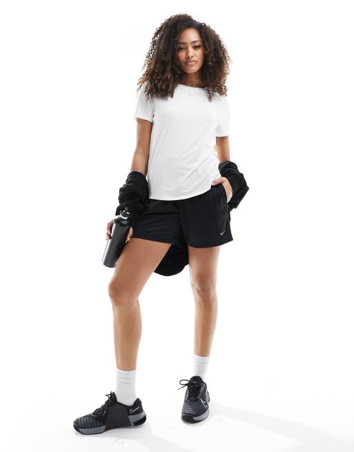 Nike One Training Dri-Fit classic t-shirt in white, 3 of 4