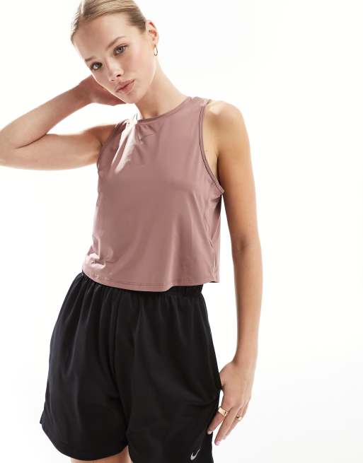  Nike One Training Dri-Fit classic tank top in smokey mauve