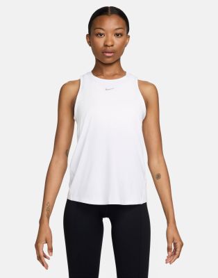 Nike One Training Dri-Fit classic tank top in white