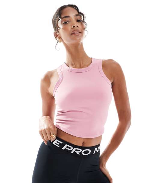 Nike One Training Dri-FIT cropped vest in pink