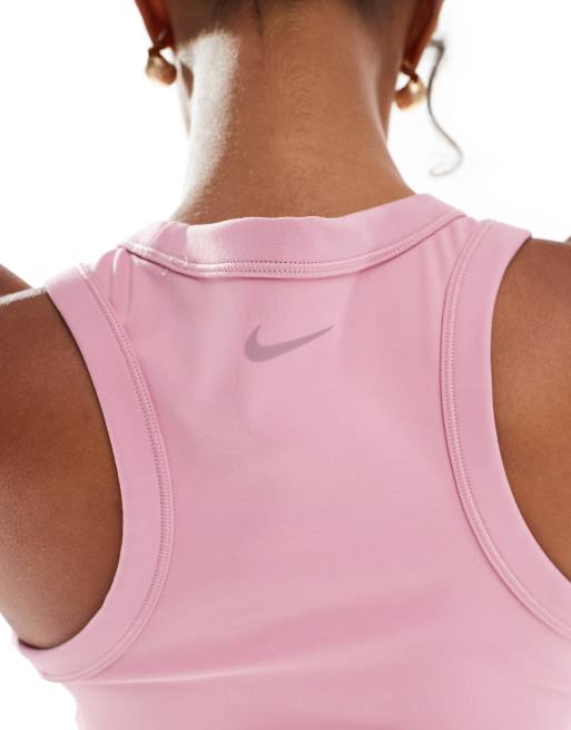 Nike One Training Dri-FIT cropped vest in pink, 3 of 4