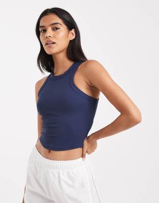 Nike - One Training Dri-FIT - Figurbetontes Cropped Tanktop in Marineblau