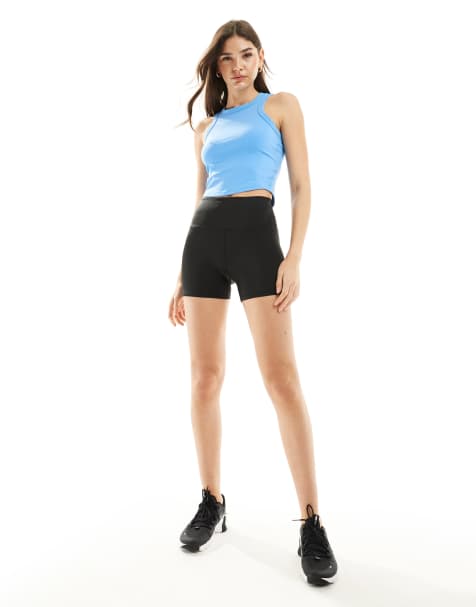 Nike One Training Dri-Fit fitted cropped tank in university blue - view 1