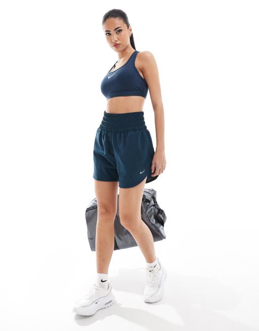 Nike – One Training Dri-FIT – Granatowe szorty o długości 3 cali z podwyższonym stanem